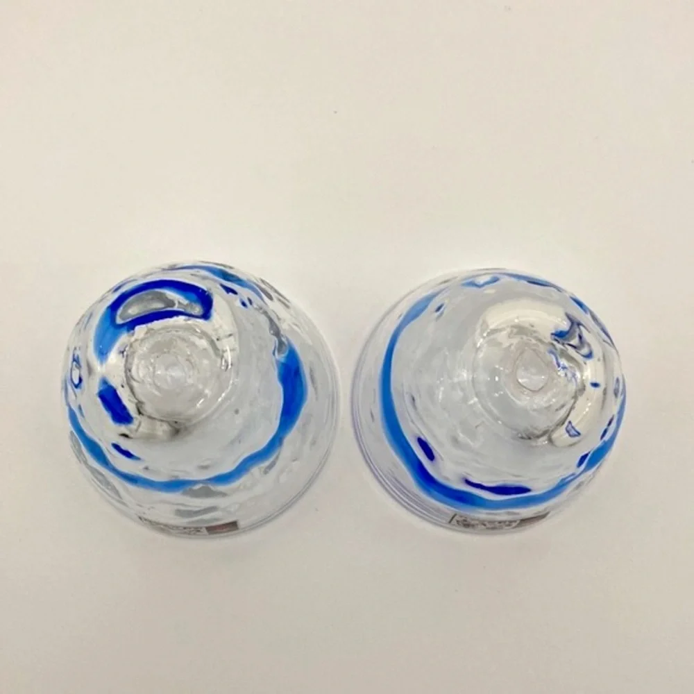 Ryukyu Glassware Handmade Sake Set with 2 Cups and Matching Server